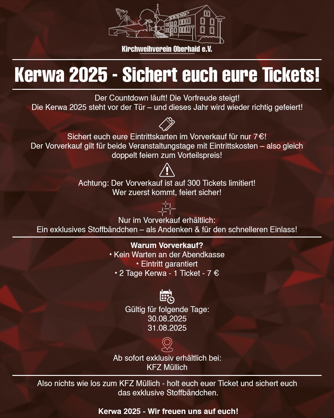 Kerwa 2025! Vorverkauf ab jetzt!